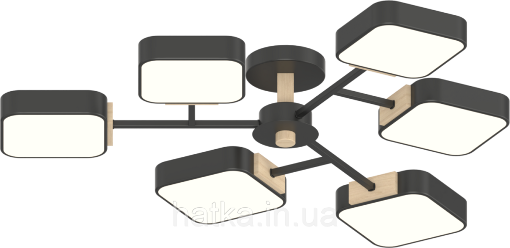 Люстра VALESO XI3363-6 чорний+дерево Київ - фото 2