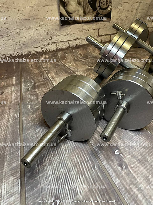 Набір 113 кг Штанга + W-подібний гриф + Гантелі набірні Гантелі, гирі, штанги та диски металеві диски Київ - фото 18