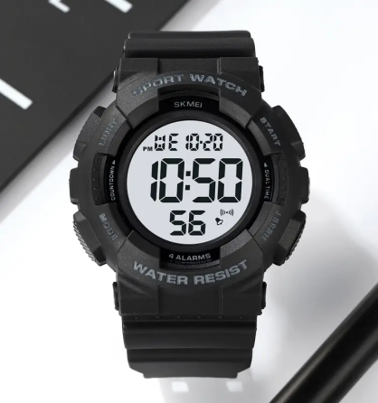 Чоловічий наручний спортивний годинник Skmei 2081 Чорний з білим Київ