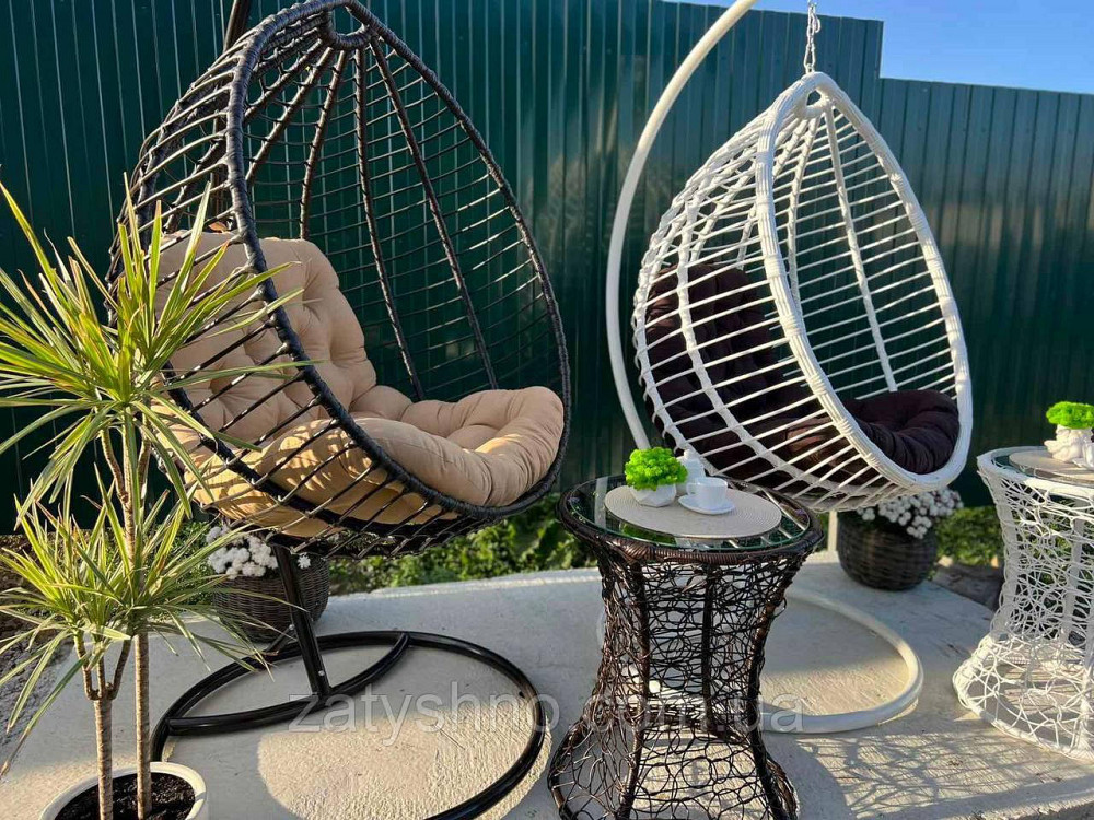 Комплект меблів крісло-кокон з подушкою та журнальний столик Київ - фото 5