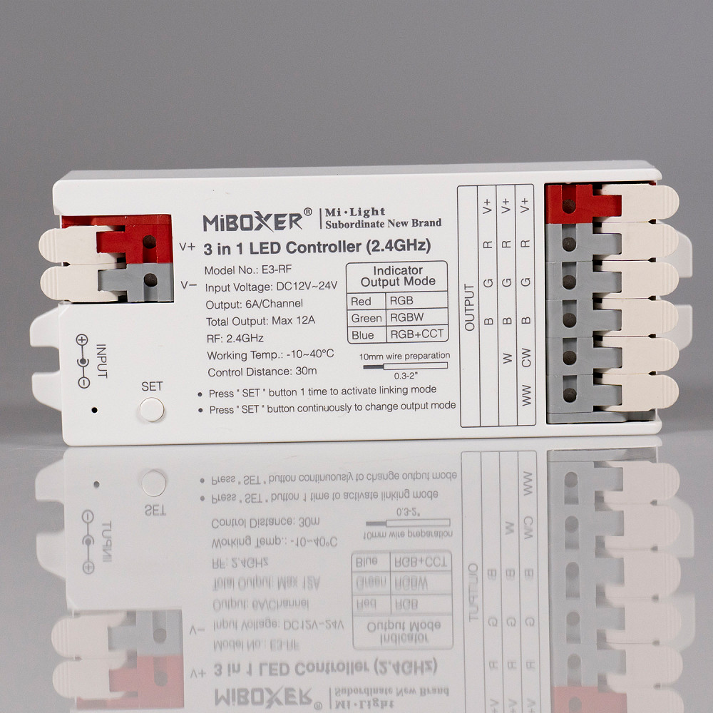 Miboxer Контролер RGB+W+CCT 3 в 1, DC12/24V, 12A, RF 2.4G Mi-light Київ - фото 7
