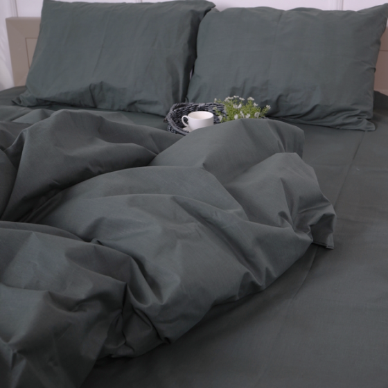 Комплект постельного белья Ideal Textile бязь графит однотон двуспальный евро Черновцы