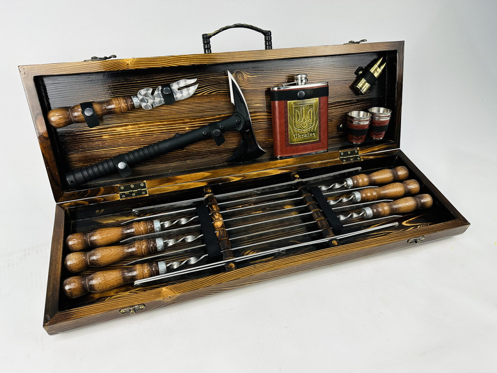 Подарунковий набір шампурів у дерев'яному кейсі ВІКІНГ HAPPY DAYS Тернопіль - фото 3