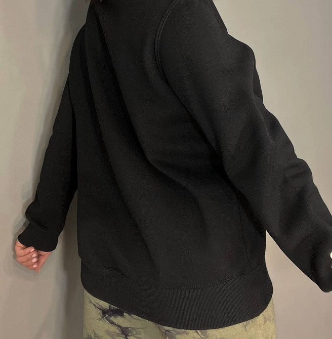 Свитшот женский Pepper&mint 23-18 надпись NO ONE IS YOU флис утепленный по фигуре черный, черный, L Киев - изображение 4