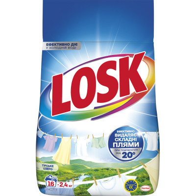 Пральний порошок Losk Автомат для білих та світлих речей Гірське озеро 2.4 кг (9000101805390) Вінниця - фото 1