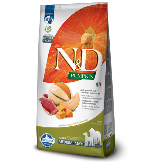 Сухий беззерновий корм Farmina Pumpkin Duck&Cantaloupe Adult для собак середніх та великих порід, з качкою та динею, 12 кг Київ