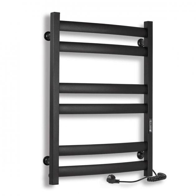 Електрична рушникосушка Laris Зебра Атлант ЧКЧ6 500Х700 Е чорна, праве підключення Київ - фото 1