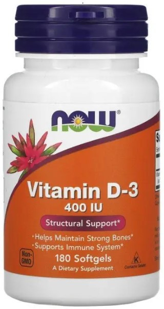 Витамин Д3 Холекальциферол Now Foods Vitamin D-3 400 МЕ 180 капсул Киев - изображение 1