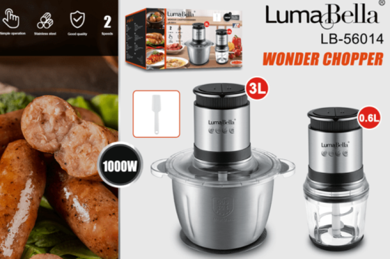 Кухонный измельчитель LB-56014, 1000 Вт, 2-в-1, нержавеющая сталь SUS304, чаши 0,6 л и 3 л Одесса