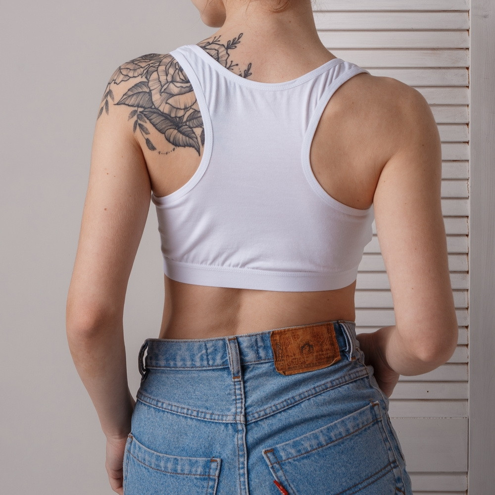 Женский хлопковый топик-борцовка Nicoletta 116321 80-85, Черный, Серый, Белый Киев - изображение 6