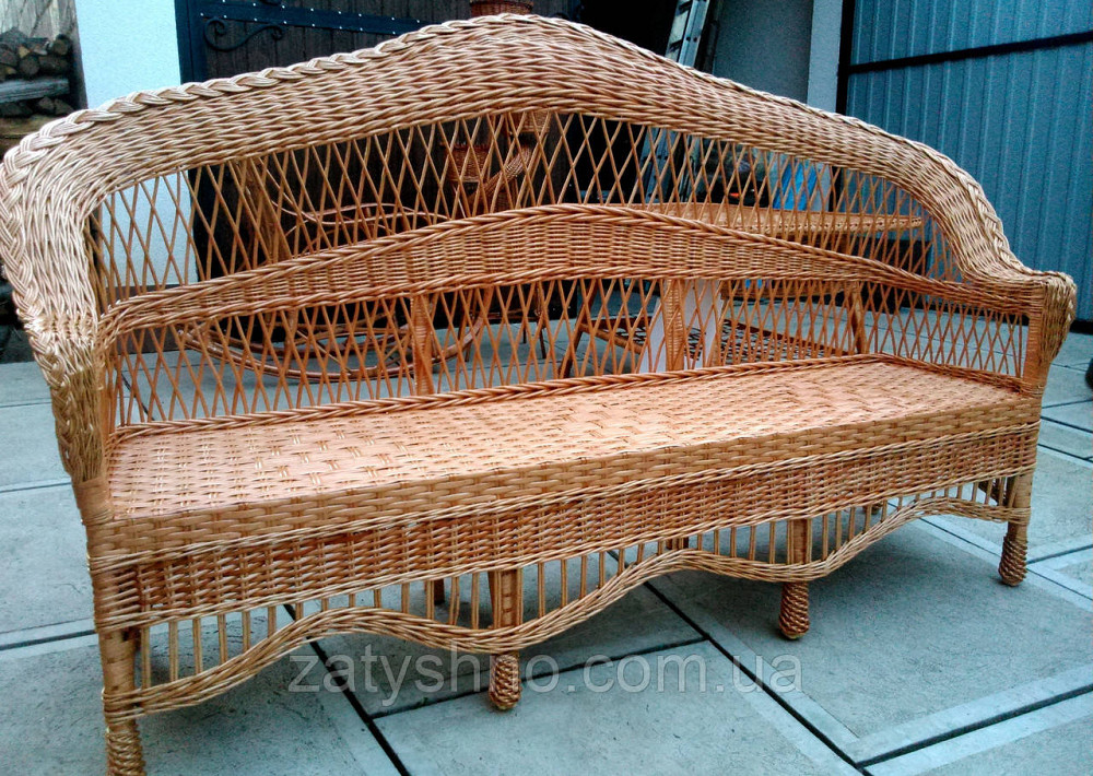 Диван плетений великий натурального кольору Київ - фото 5