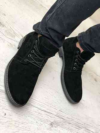 Черевики чорні Crown демісезонні замшеві на хутрі Харків