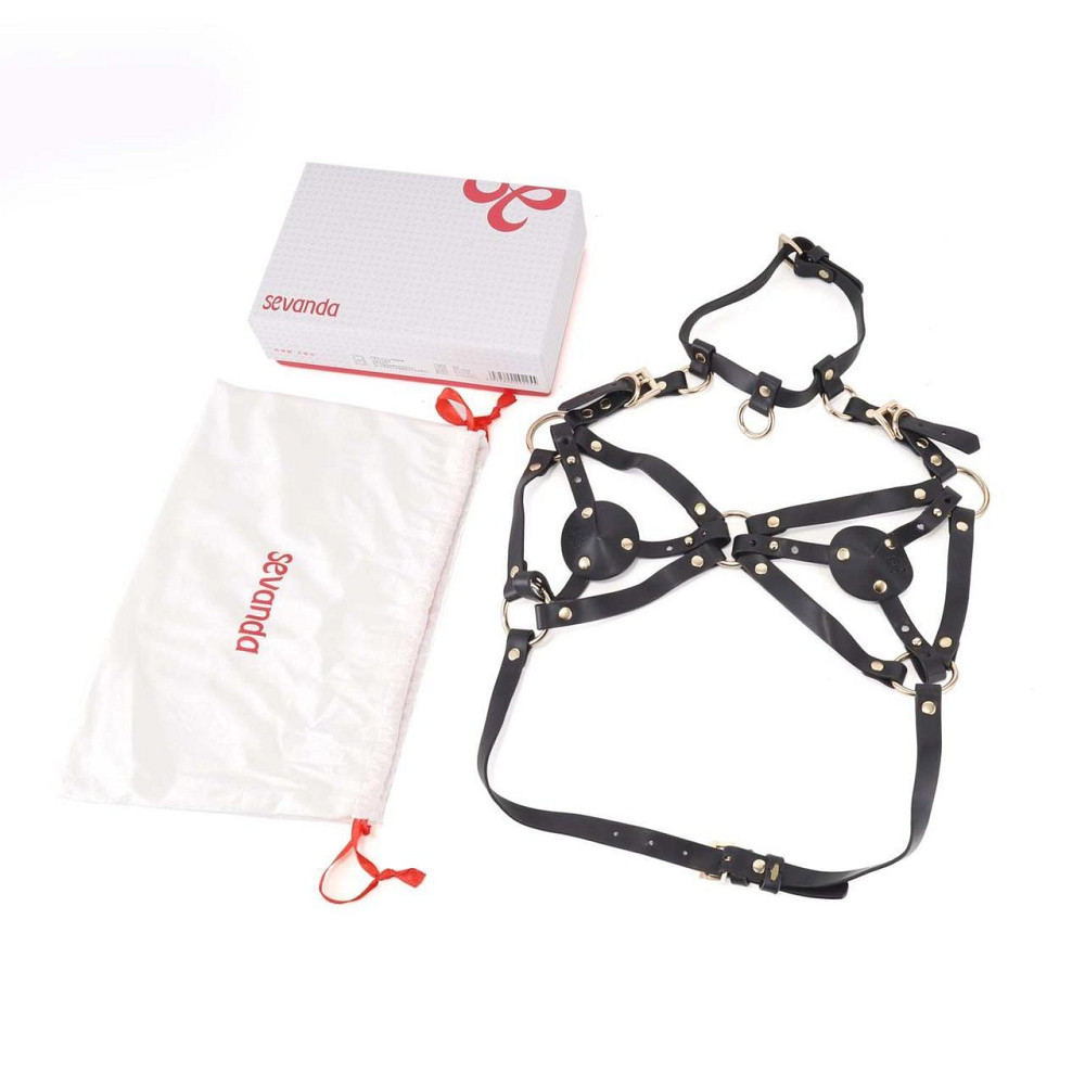 Портупея на грудь LOCKINK SEVANDA Queen Chest Harness with Removable Bra Sex Aura Київ - фото 9