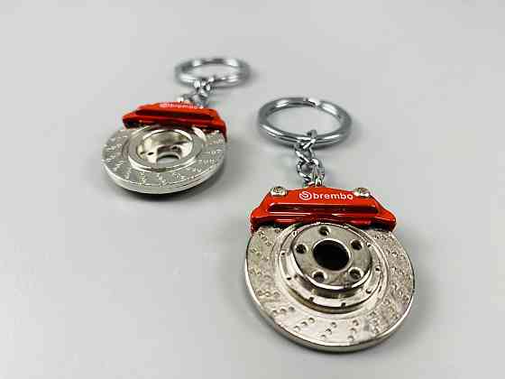 Брелок диск гальмівний + супорт 31мм (діаметр) х 95мм (довжина), брелок на автомобільні ключі Мукачево