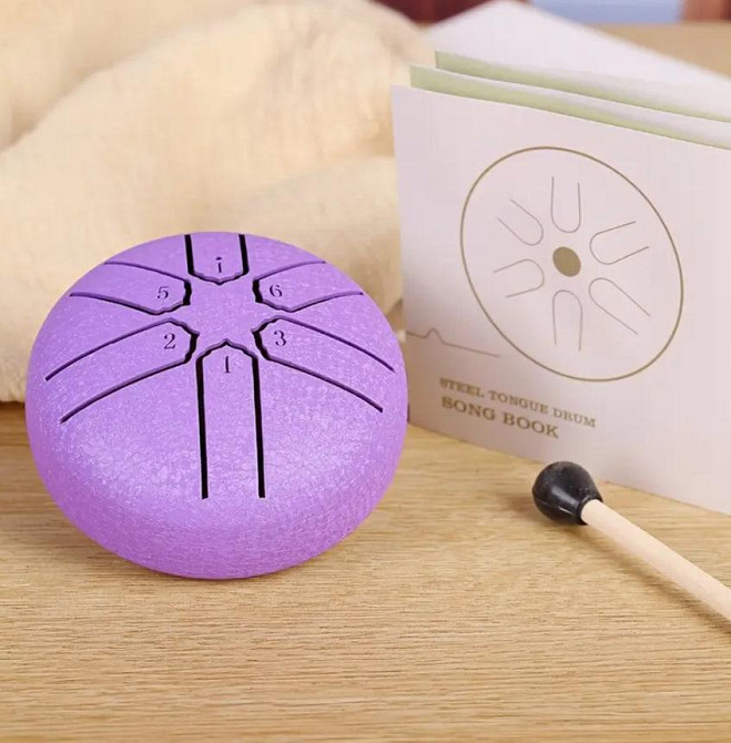 Глюкофон, 3-дюймовый стальной язычковый барабан на 6 тонн, эфирный инструмент для медитаций. Фиолето Киев - изображение 2