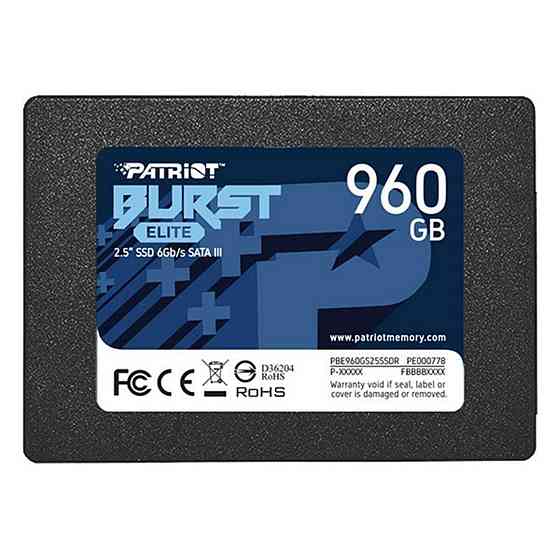 SSD диск накопичувач Patriot Burst Elite 960GB 2.5" 7mm SATAIII TLC 3D PBE960GS25SSDR Одеса