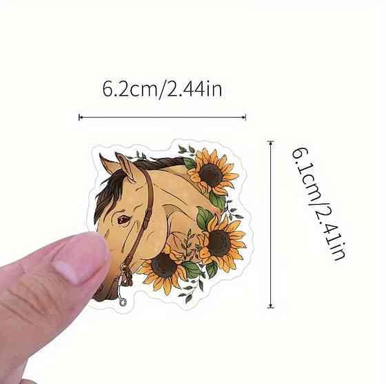 Набір наліпок коні 50 шт вінілові наклейки з кіньми для ноутбука телефону щоденника Київ