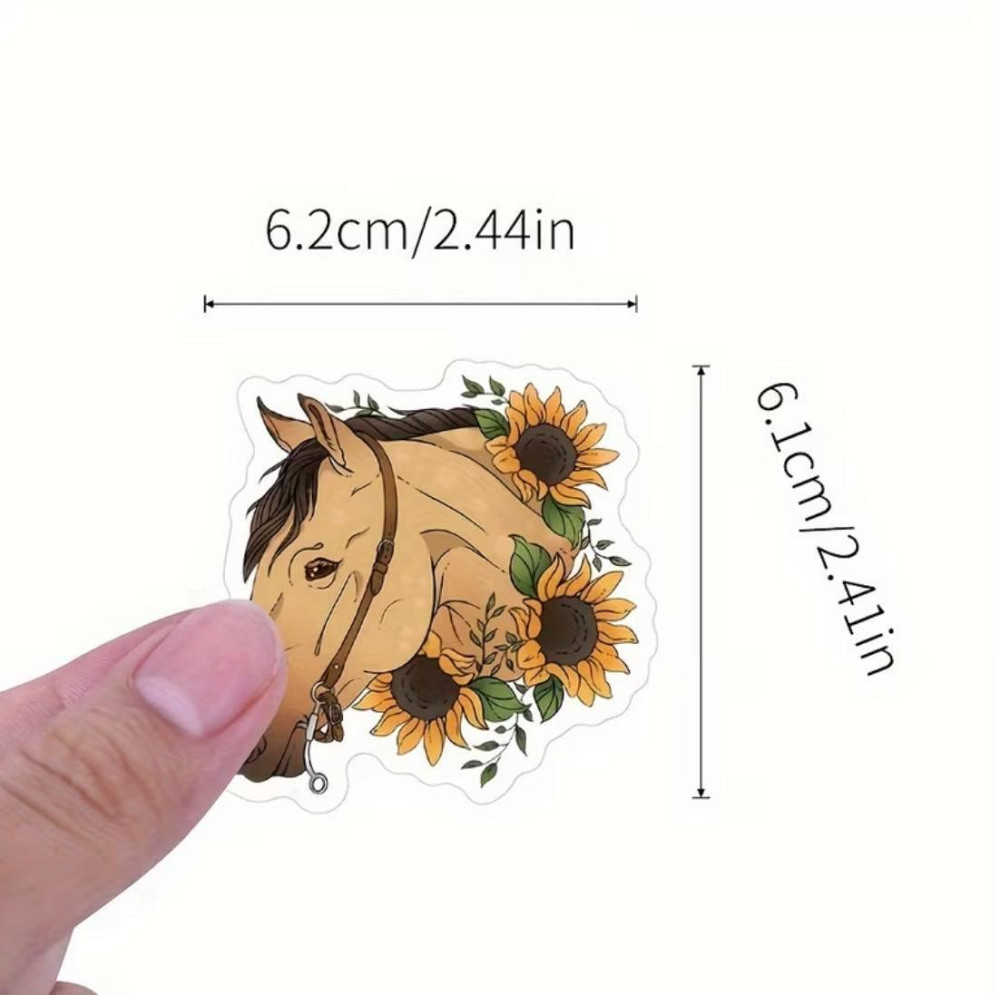 Набор наклеек лошади 50 шт виниловые стикеры с лошадьми для ноутбука телефона дневника Киев - изображение 4
