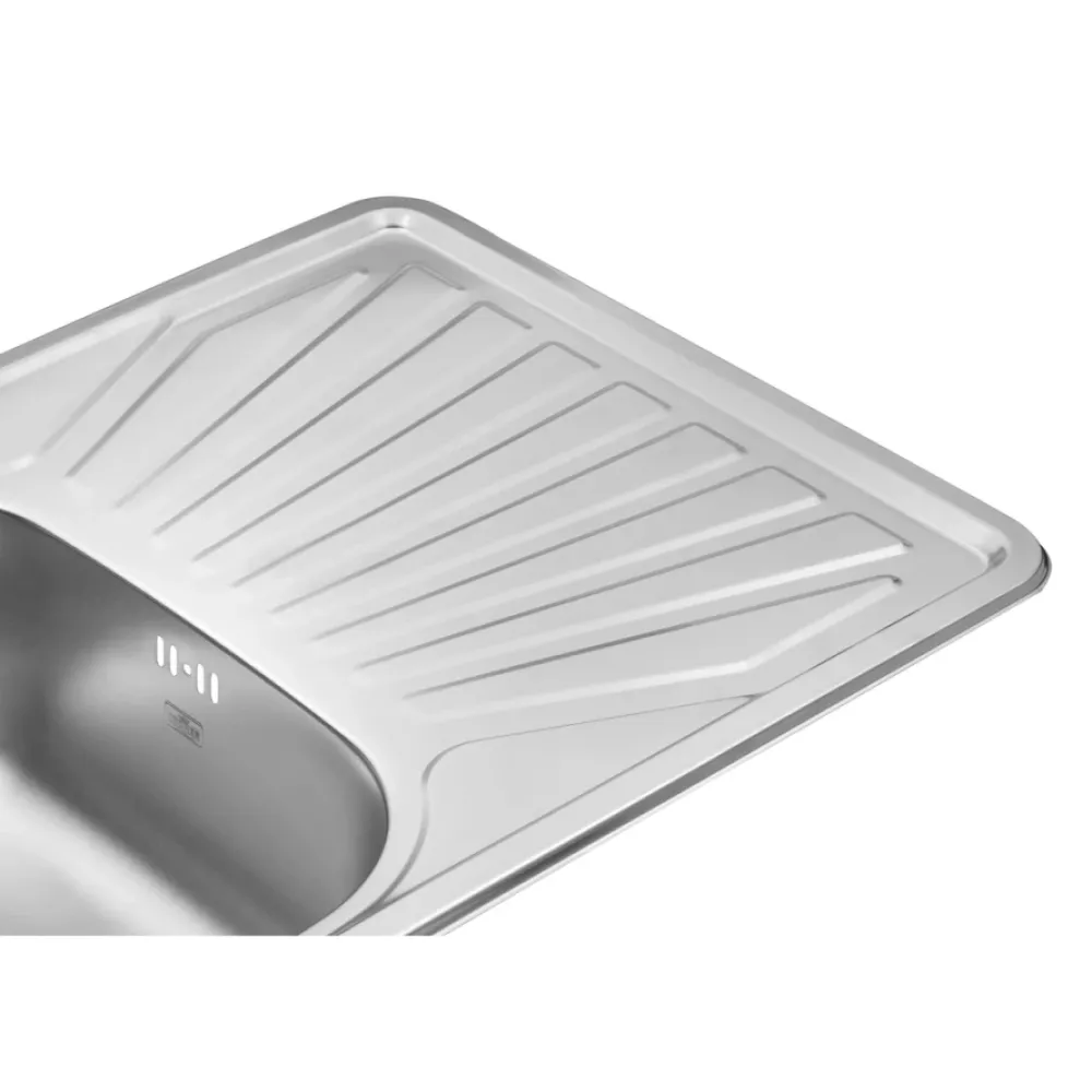 Кухонна мийка з нержавіючої сталі Kroner KRP Satin - 78х48 (0.8 мм) Київ - фото 6