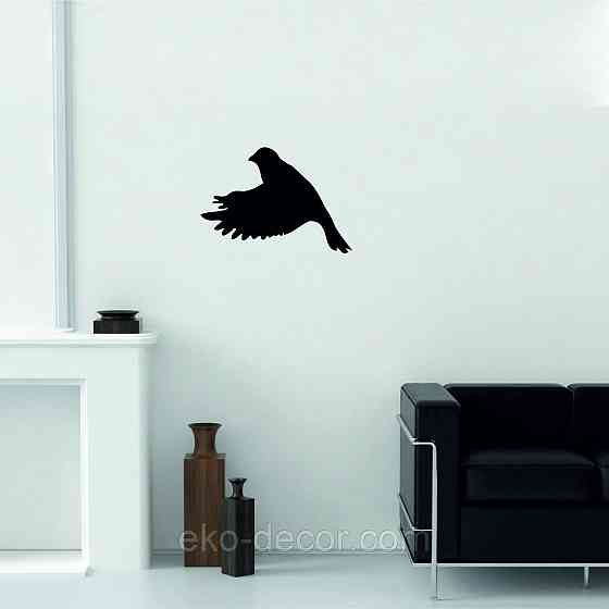 Декоративное настенное Панно «Птичка» Декор на стену(цена за 1шт) 30*21 см, Черный Киев