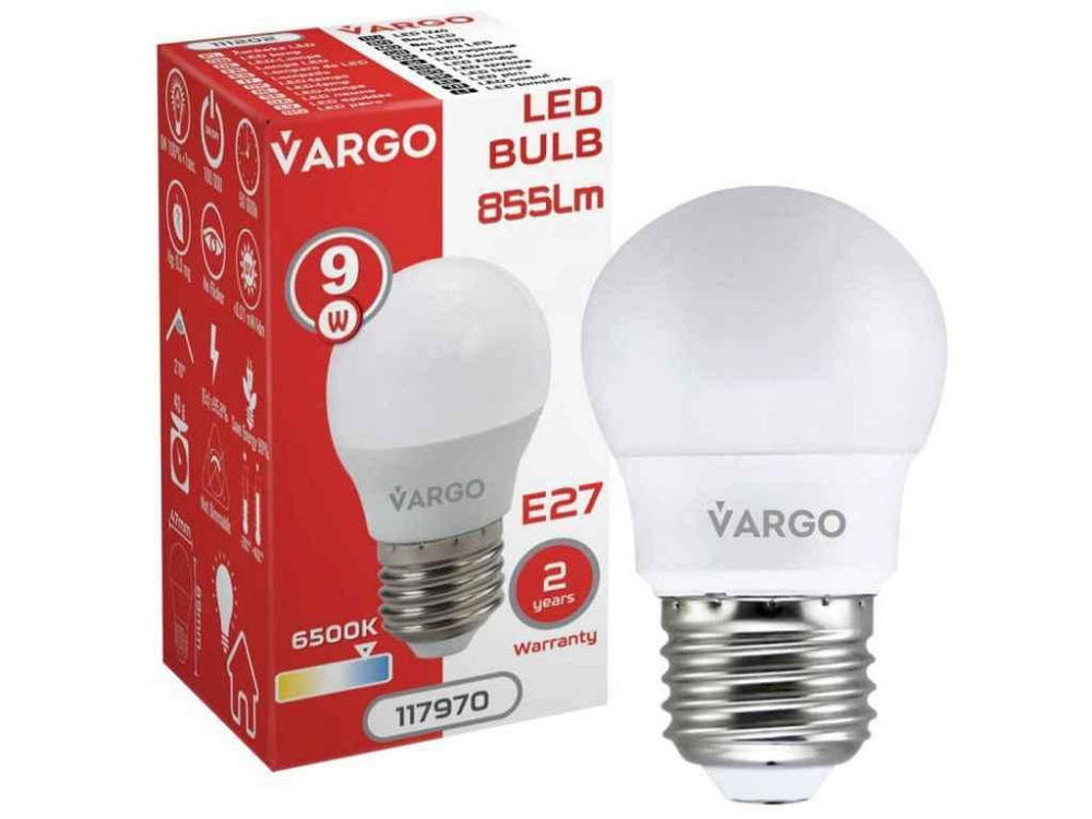 Лампа світлодіодна 9W E27 G45 6500K 220V (V-117970) ТМ VARGO Київ - фото 1