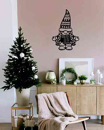 Декоративное настенное Панно «Гном», Декор на стену 70*46 см, Чёрный Киев