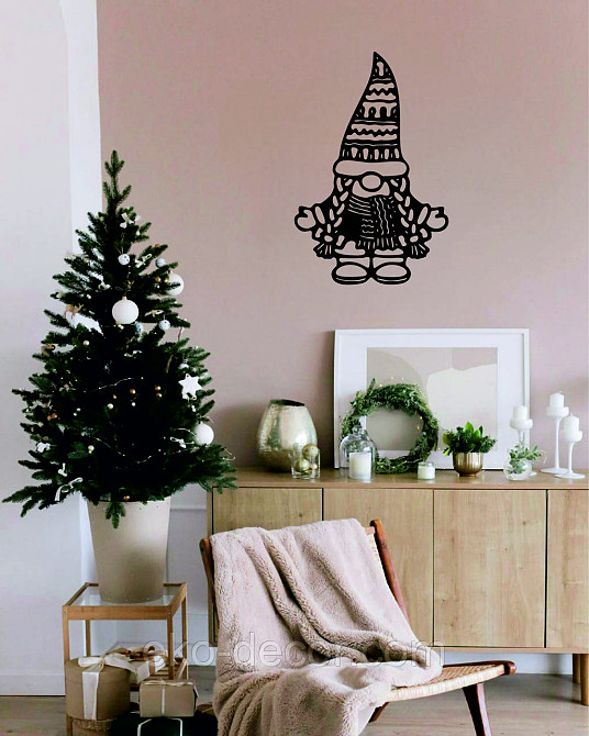 Декоративное настенное Панно «Гном», Декор на стену 70*46 см, Чёрный Киев - изображение 4