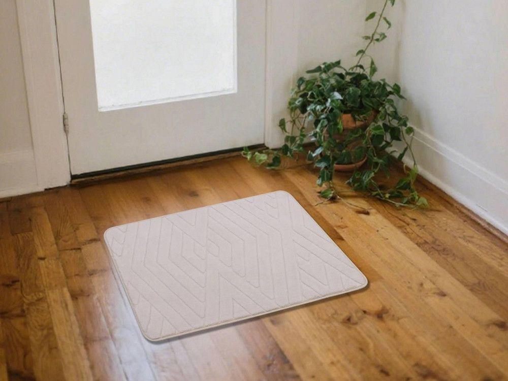 Універсальний низькопрофільний килимок для ванної та коридору Aquarius з антиковзкою гумовою основою 50х70 см Бежевий Буча - фото 2