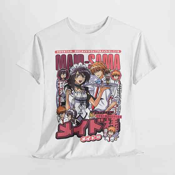 Футболка для хлопчика з аніме принтом Маід Сама Джапанесе Аніматіон оверсайз (зріст від 165 до 180) Чорний AnimeJ0622m Дніпро