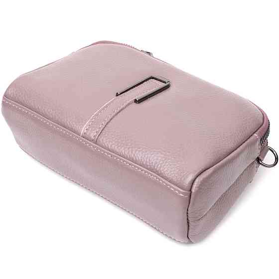 Сумка жіноча цікавого кольору на два відділення з натуральної шкіри Vintage 22279 Фіолетова Київ