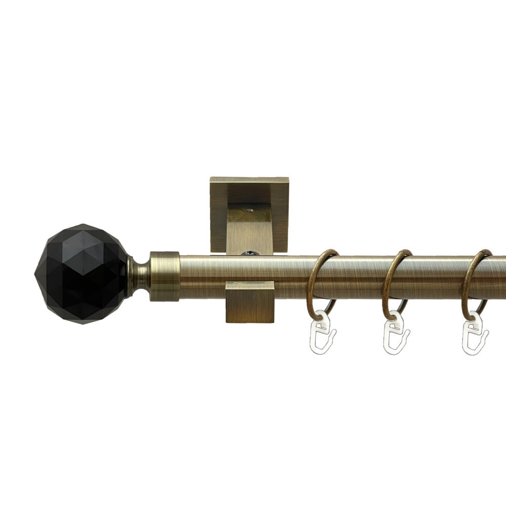 Карниз Orvit Люміера Неро металевий однорядний техно гладка труба кільце металеве Антик 25 мм 200 см Львов - изображение 1