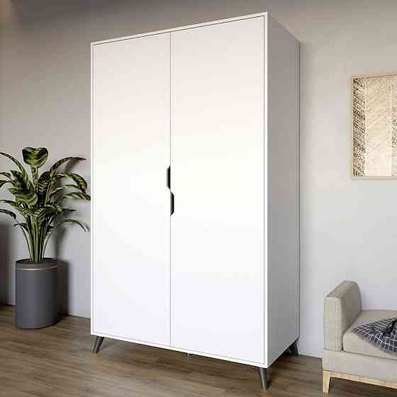 Шафа дводверна з чорними ніжками М-ЗОН Борн 1200 Німфея Альба (білий) (MZN-031063) Львів