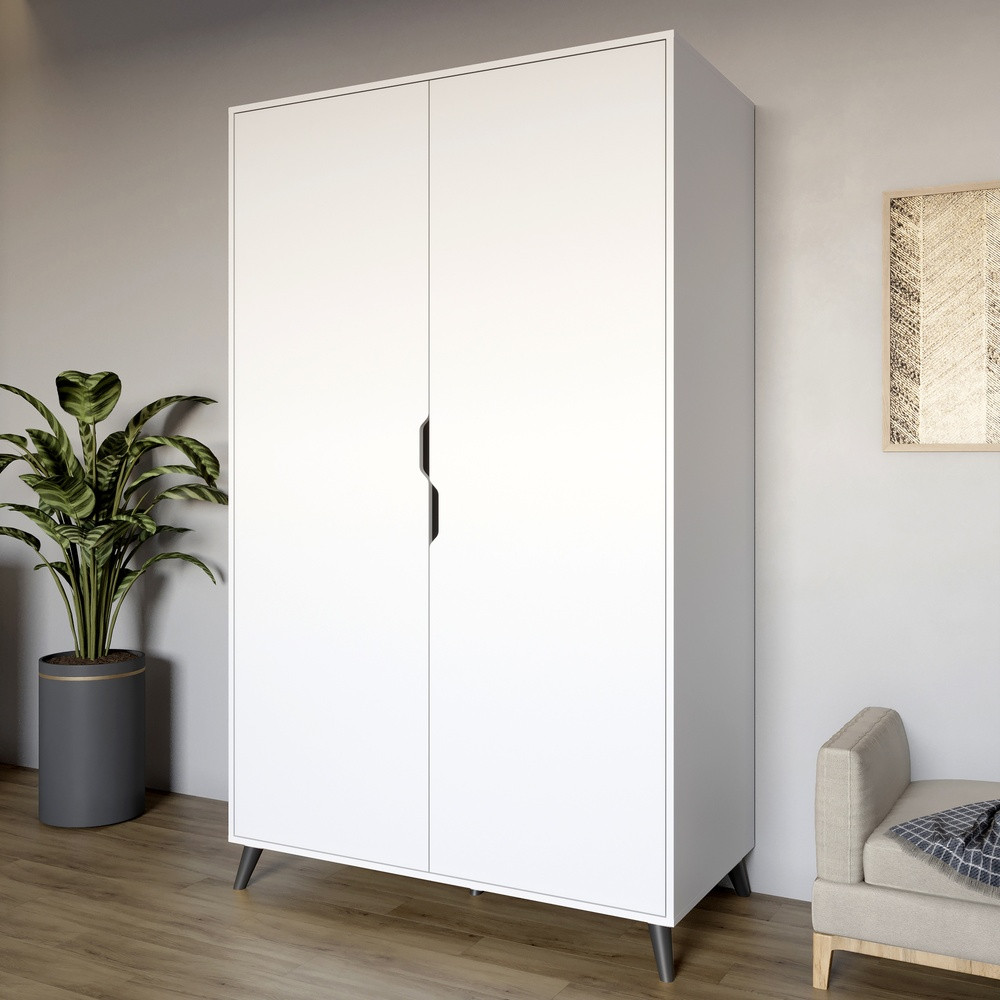 Шафа дводверна з чорними ніжками М-ЗОН Борн 1200 Німфея Альба (білий) (MZN-031063) Львів - фото 1