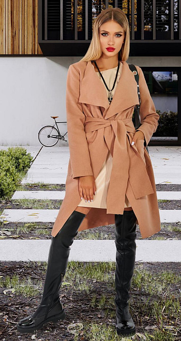 Легке пальто в бежевому кольорі (42-46) Київ - фото 5