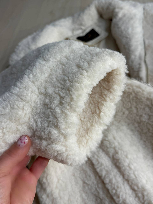 Шуба женская Lady Yep 10017 тедди бомбер оверсайз на молнии, молочний, one size Киев - изображение 9