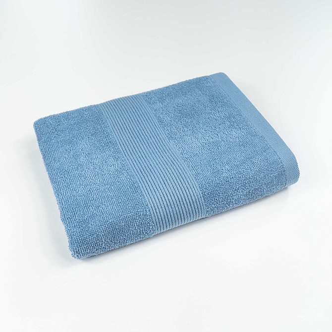 Набор махровых полотенец c Бордюром 3шт GM Textile 40х70см, 50х90см, 70х140см 400г/м2 (Синий) Сумы - изображение 4