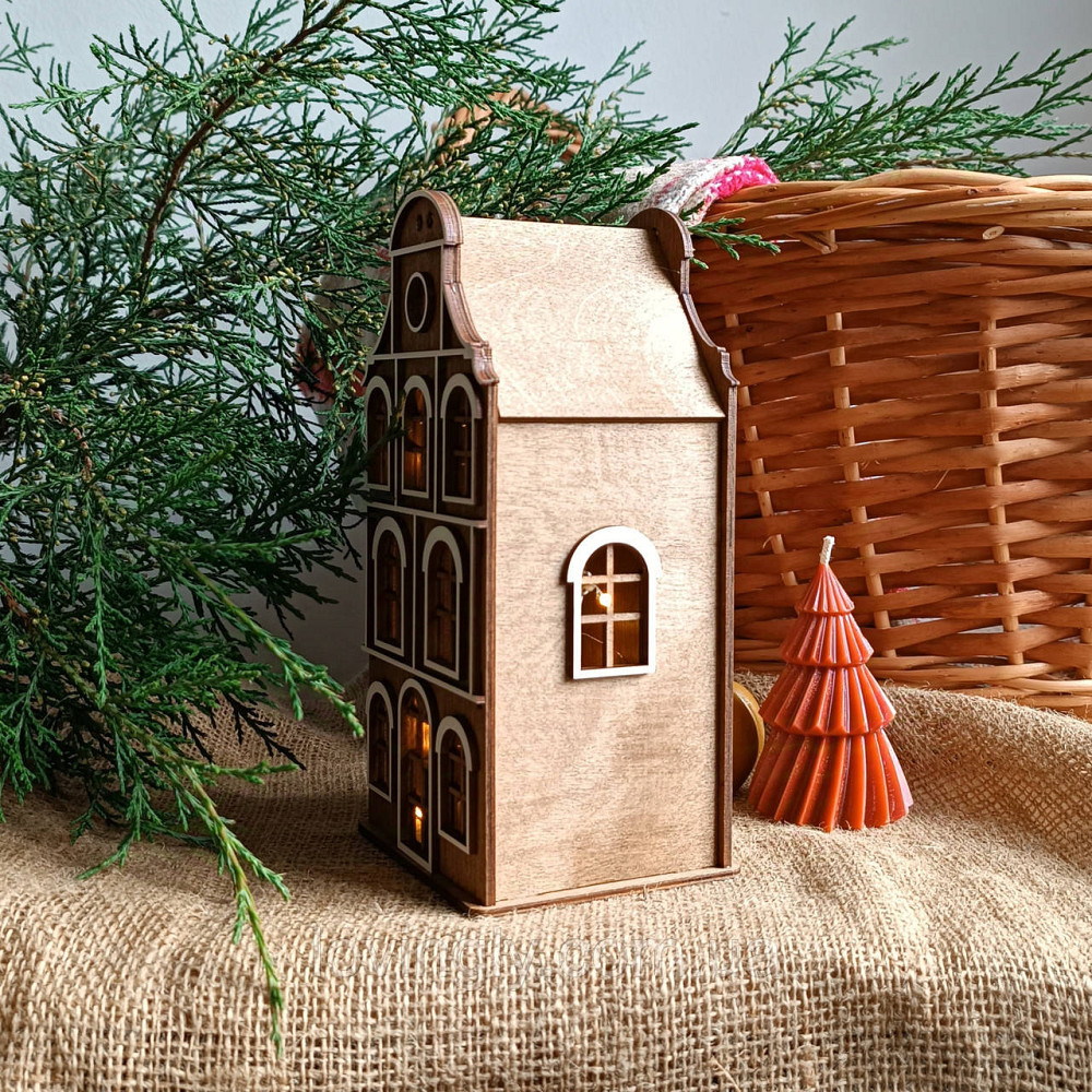 Деревянный домик-ночник 3 в 1-Скарбочка и декор ручной работы Ирпень - изображение 4