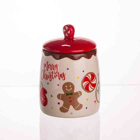 Yiwu Банка для сипучих продуктів з кришкою з порцеляни 9×13 (см) Merry Christmas CR-1-42 Коломия