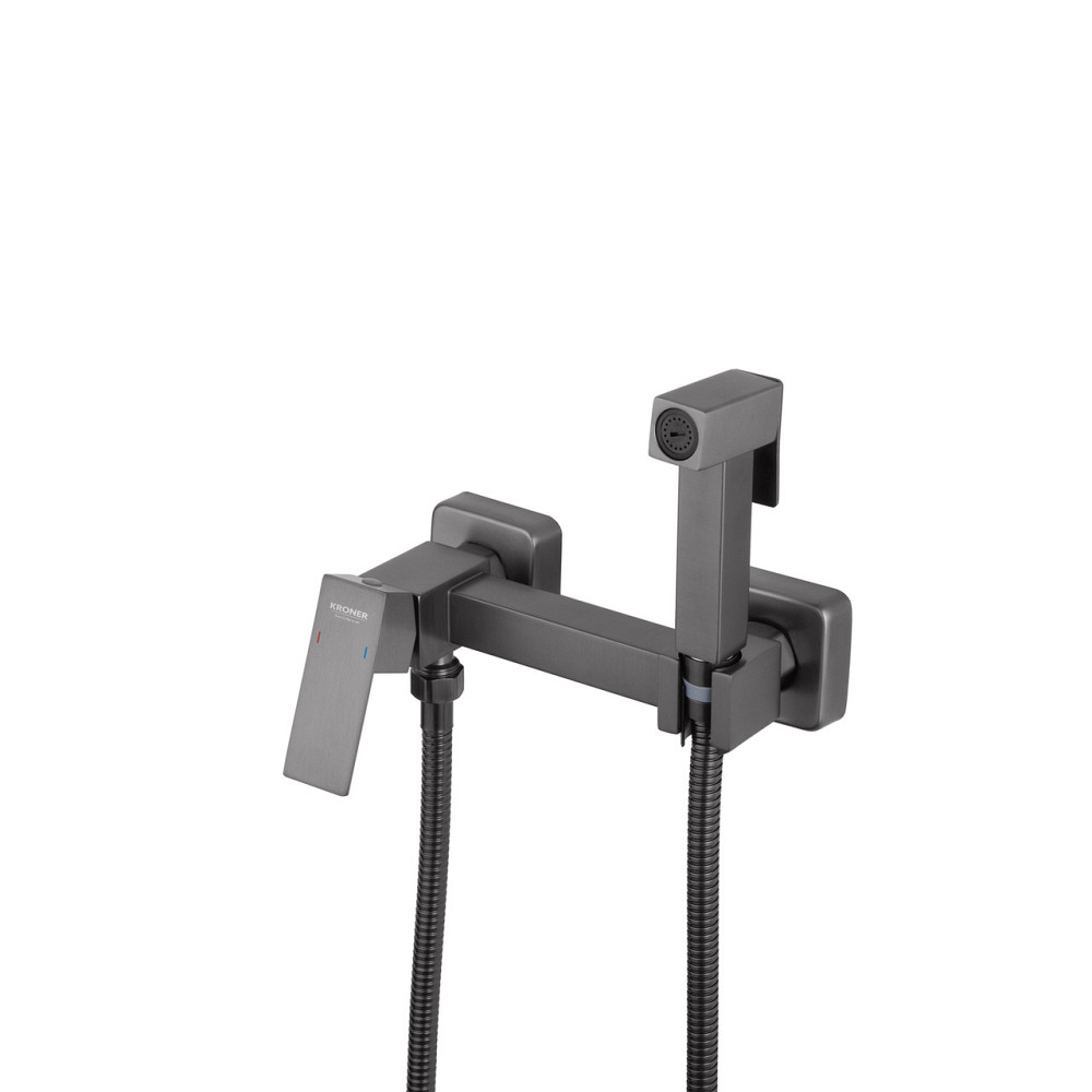 Набір для гігієнічного душу зі змішувачем Kroner KRP Edelstahl Kubus — PVD052 Київ - фото 4