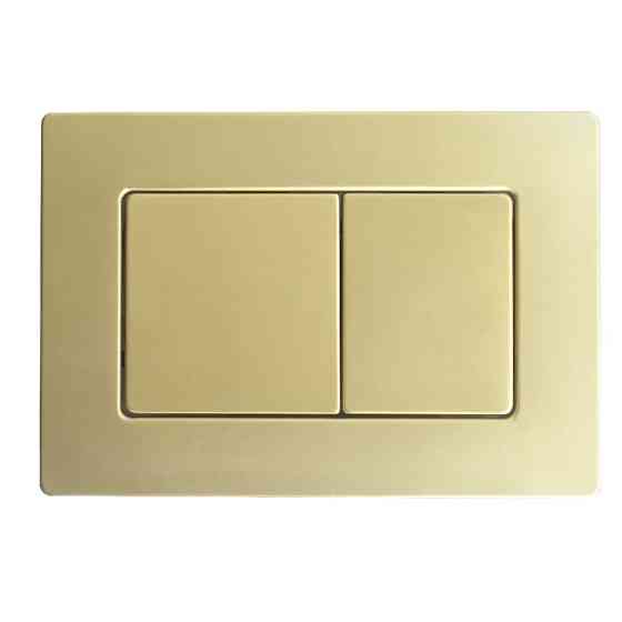 Панель змиву Koer KT-0612-12 240x160x10mm з нержавіючої сталі, кнопка квадр. (колір матове золото) (KR6121)   ( 21710 ) Харьков