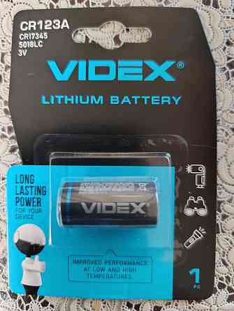 Батарейка Videx CR123A 3V літієва фотоелементна батарея для ліхтарів, сигналізацій та електронних пристроїв Харків