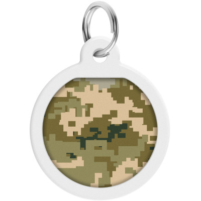 Адресник для животных WAUDOG Smart ID с QR паспортом "Милитари" круг 25 мм (225-4026) Винница - изображение 2