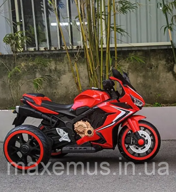 Детский электромотоцикл на аккумуляторе электрический мотоцикл для детей мотобайк N-518 красный Мостиска - изображение 6