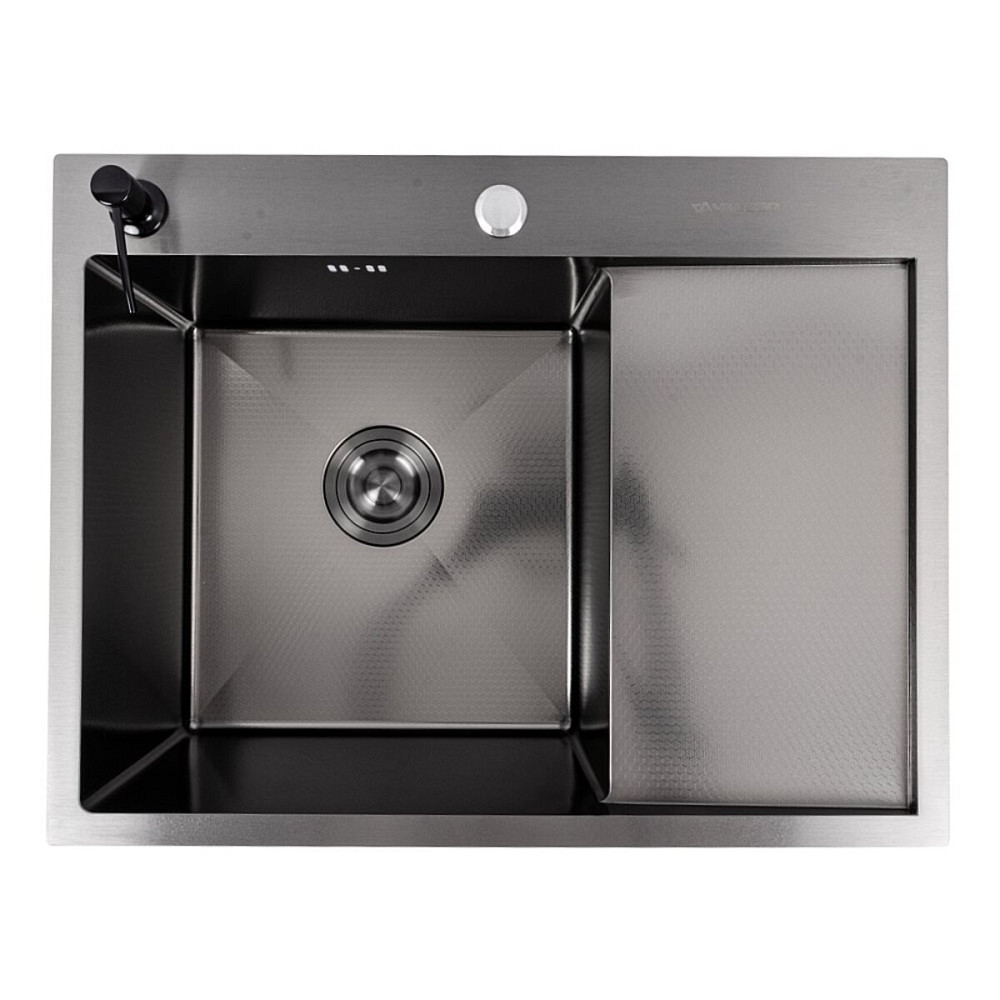 Кухонна мийка 65*50 L PVD чорна VALESO Handmade DÉCOR (сифон круглий, 3,0/0,8) Коломыя - изображение 1