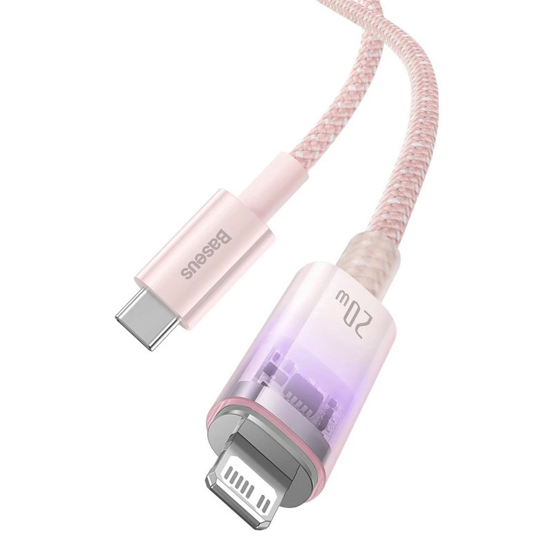 Кабель Baseus Explorer Series Fast Charging Cable with Smart Temperature Control Type-C to iP 20W 1m Pink Киев - изображение 6
