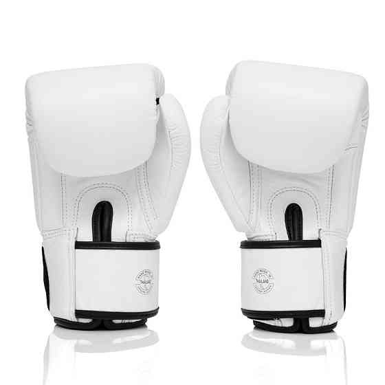 Боксерські рукавиці Fairtex BGV1-ONE (натуральна шкіра) White 10 унцій (бинти в комплекті) Каменское