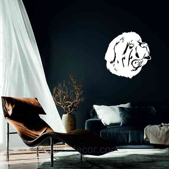 Декоративне настінне Панно «Мастиф», Декор на стіну 70*70 см, Білий Київ