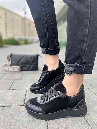 Mermaid Кросівки жіночі Mermaid чорні шкіра + замша весна-осінь (5155) 36 Коломия