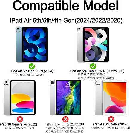 Фирменный чехол Bukoor для iPad Air 11 Inch 2024 (M2)/iPad Air 5 2022/Air 4 2020 10.9/iPad 4-го поколения 10.9 / iPad Pro 11 2018 Днепр