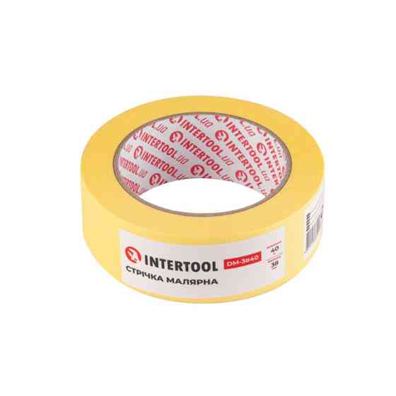 Лента малярная 38мм, 40м, желтая INTERTOOL DM-3840 Киев